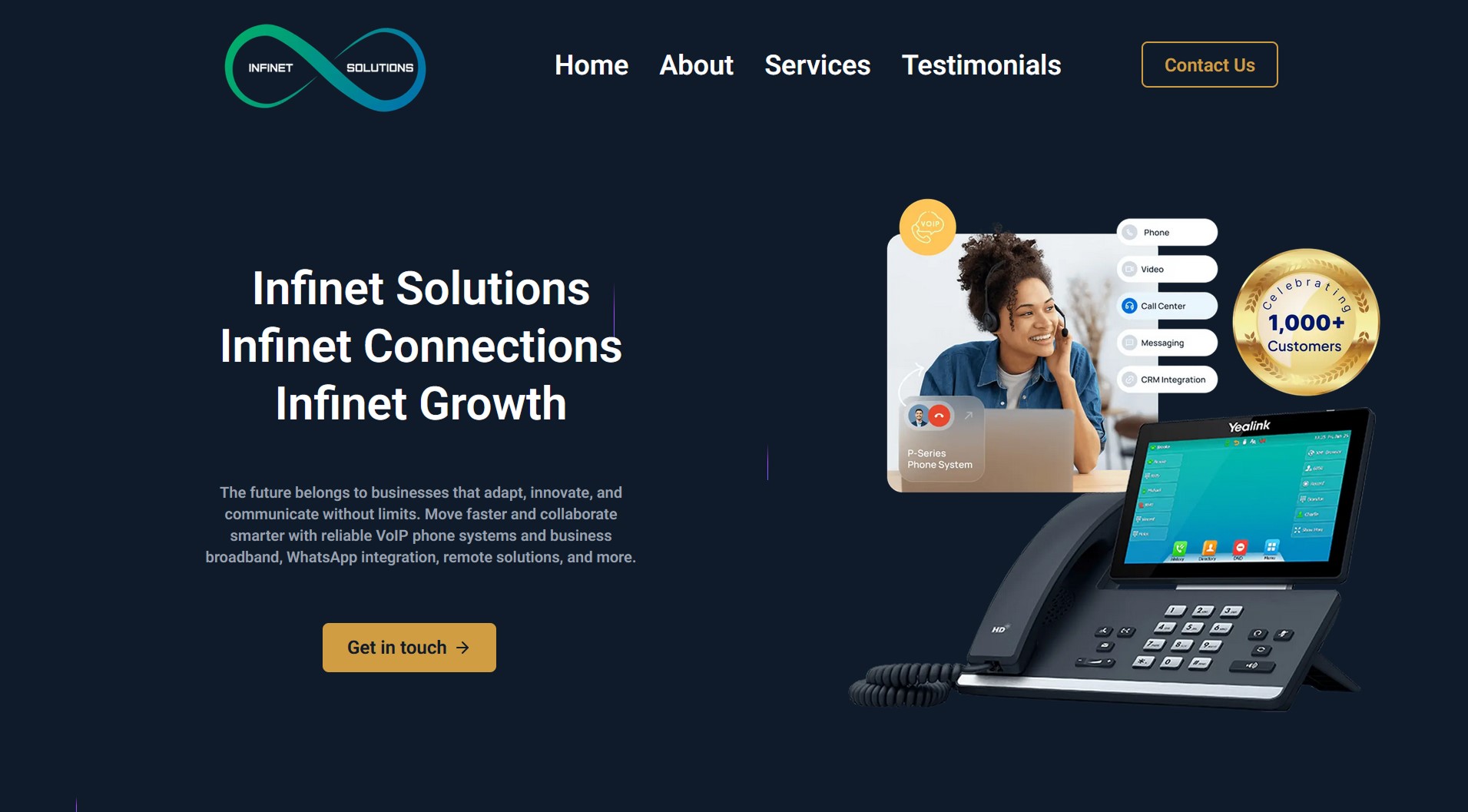 Bespoke website for a telecoms business.