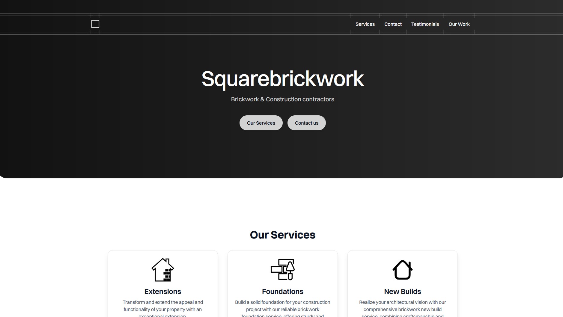 Website for another local brickwork specialist.